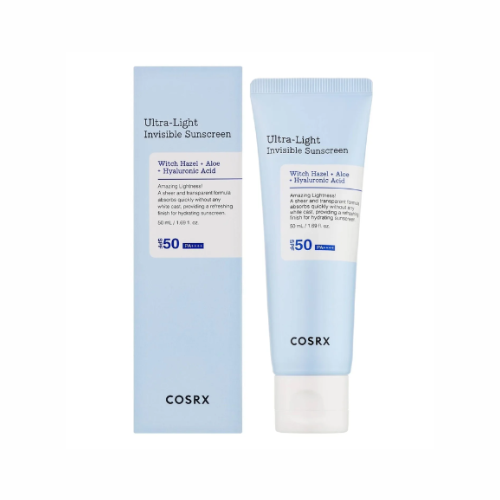 كوزركس واقي شمس ألترا لايت SPF50+ PA++++ لحماية خفيفة وغير مرئية للبشرة 50 مل | COSRX Ultra-Light Invisible Sunscreen SPF50 PA++++ 50ml