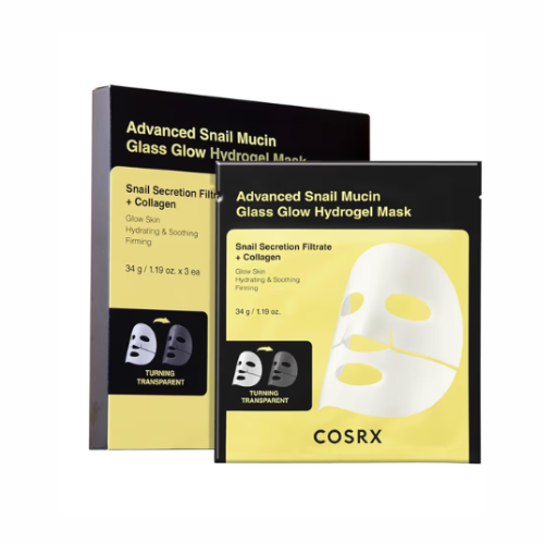 كوزركس ماسك هيدروجيل بميوسين الحلزون لإشراقة زجاجية وترطيب عميق للبشرة 3 قطع | COSRX Advanced Snail Mucin Glass Glow Hydrogel Mask (3 Pieces)