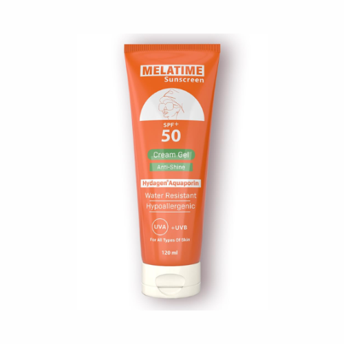 ميلا تايم واقي شمس SPF 50 كريم جل مضاد للمعان – 120 مل | MELATIME Sunscreen SPF50 Cream Gel Anti-Shine 120ml