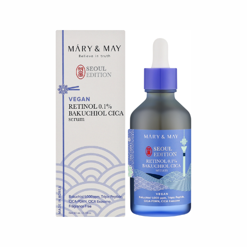 ماري آند ماي سيروم ريتينول 0.1% مع باكوشيول وسيكا لتجديد وشد البشرة – 80 مل | MARY & MAY Retinol 0.1% Bakuchiol Cica Serum 80ml