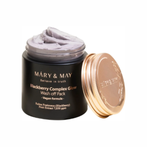 ماري آند ماي ماسك طيني غسول بلاك بيري فيجان – لتنقية المسام والسيطرة على الدهون – 125 جم | Mary&May Vegan Blackberry Complex Glow Wash Off Mask 125g